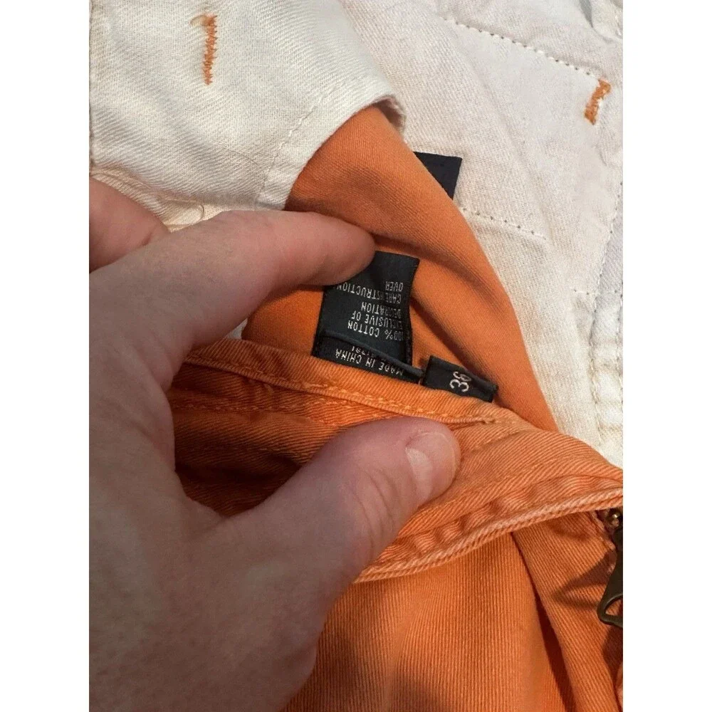 Polo Ralph Lauren Mens Chino Shorts Size 36 Orange Peach Cotton Twill Vintage